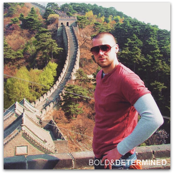 Victor Pride at the Great Wall of Chine, 2011.